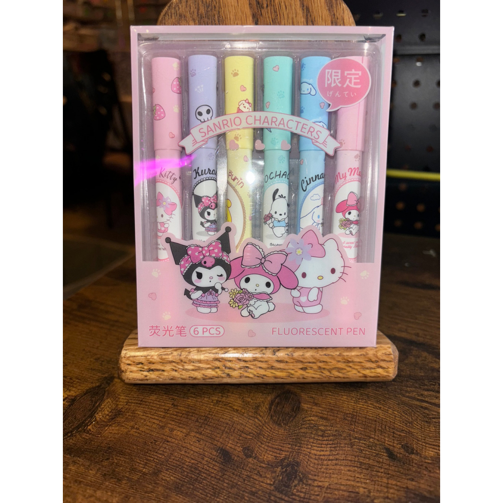 #FAM-651 Sanrio Characters Fluorescent Pens 6pcs Multicolor P3316 Highlighters
